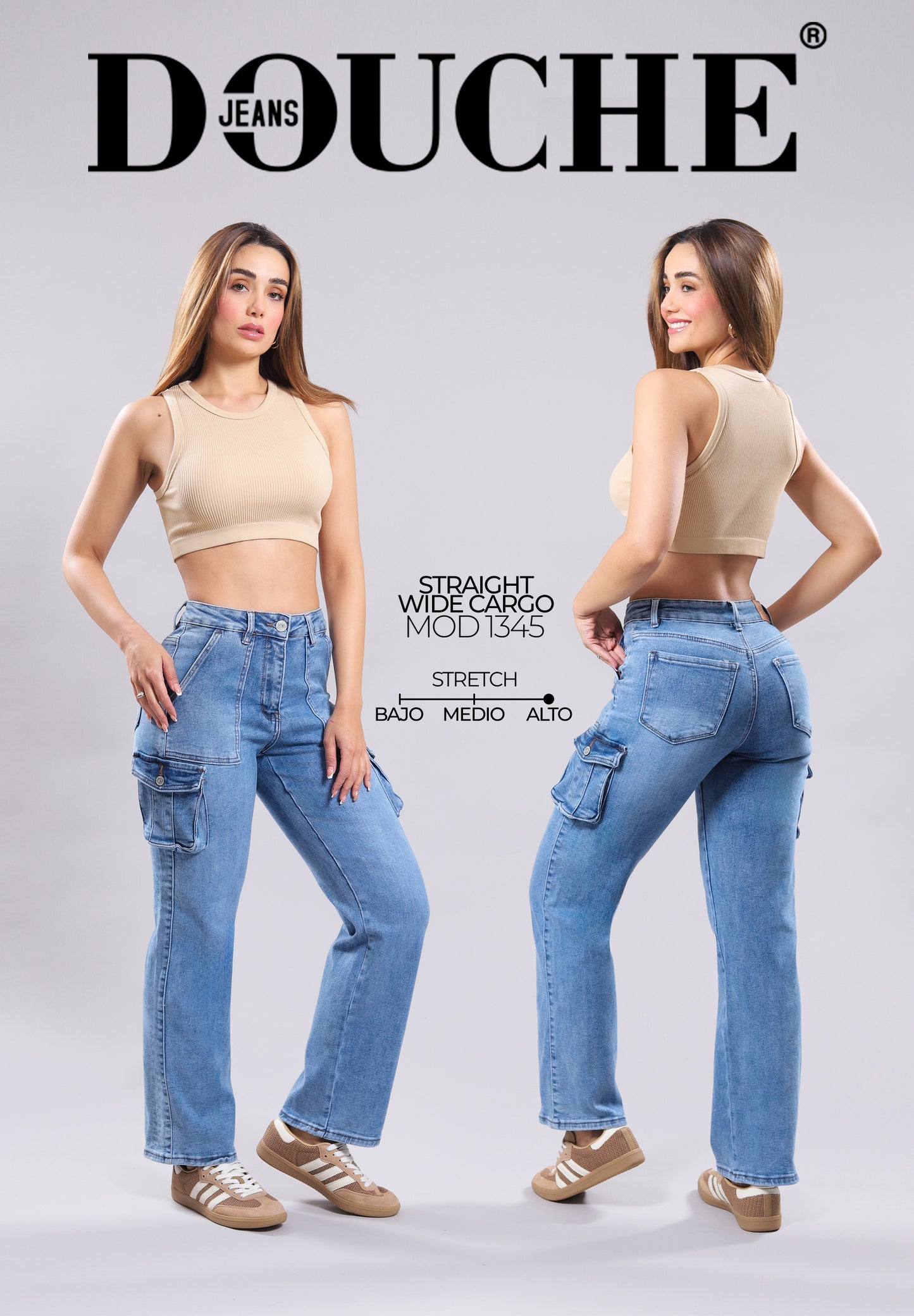 PANTALON DE MEZCLILLA DOUCHE STRAIGT WIDE (CARGO) 1345