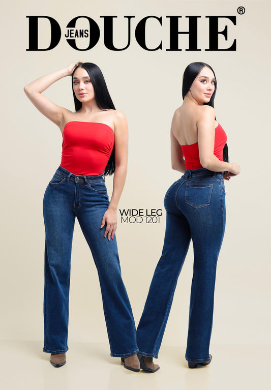 PANTALON DE MEZCLILLA DOUCHE WIDE LEG