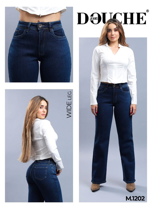 PANTALON DE MEZCLILLA DOUCHE WIDE LEG