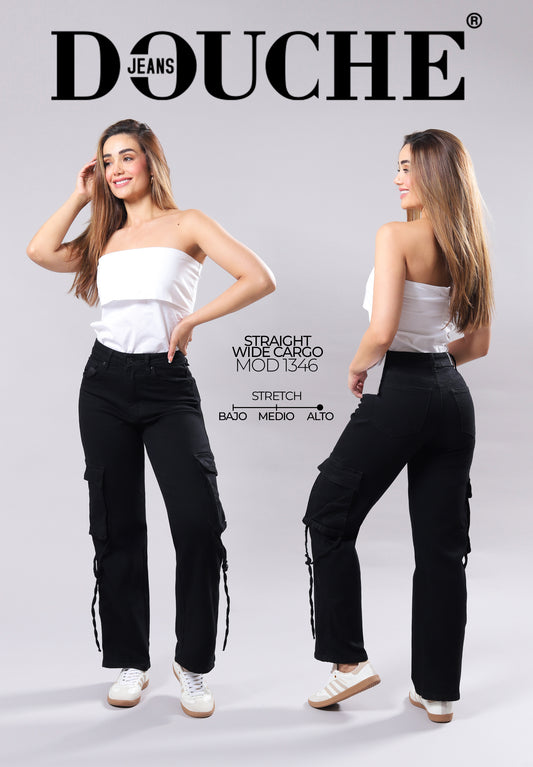 PANTALON DE MEZCLILLA DOUCHE STRAIGT WIDE (CARGO) 1346